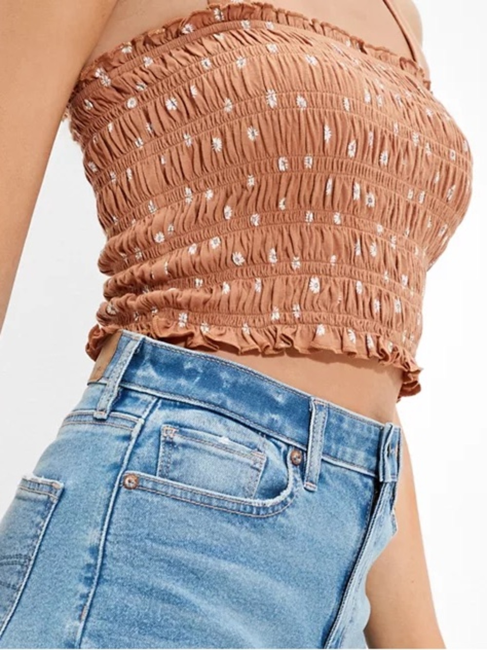 American Eagle smocked crop top